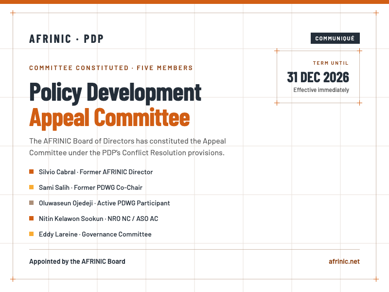 Constitution of the AFRINIC Appeal Committee