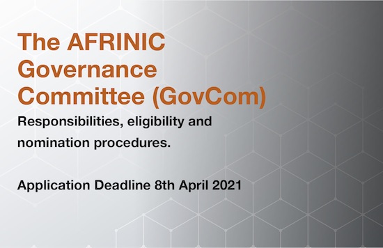 Call for Nominations - AFRINIC Governance Committee (GC) Members