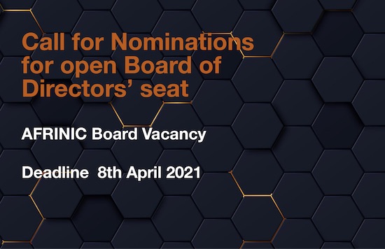 Call for Nominations - AFRINIC Board of Directors Seat